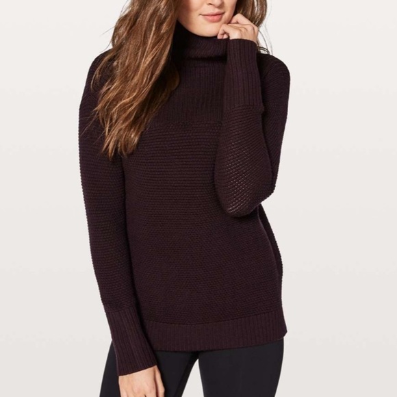 Lululemon Warm & Restore Sweater Black Cherry - Picture 1 of 14